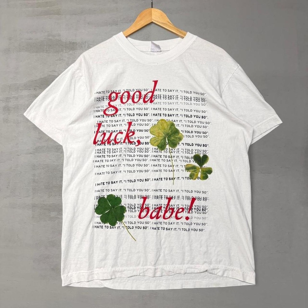 Chappell Roan T-Shirt White Good Luck Babe Lyric Graphic XL